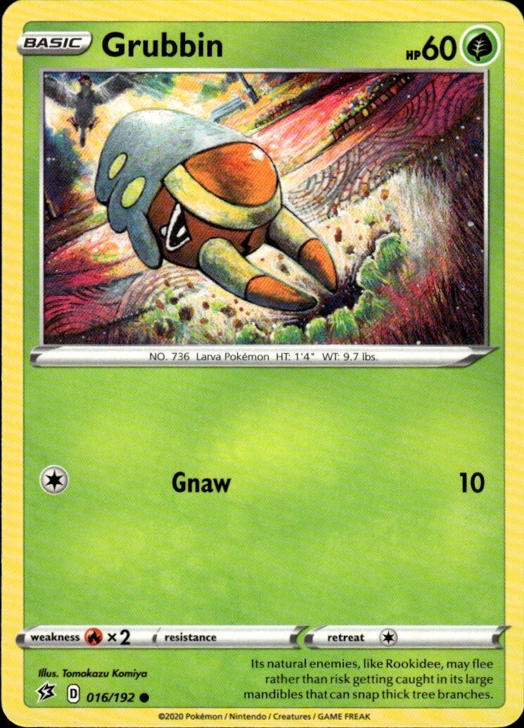 Grubbin Common SWSH02: Rebel Clash 016/192 NM Tomokazu Komiya