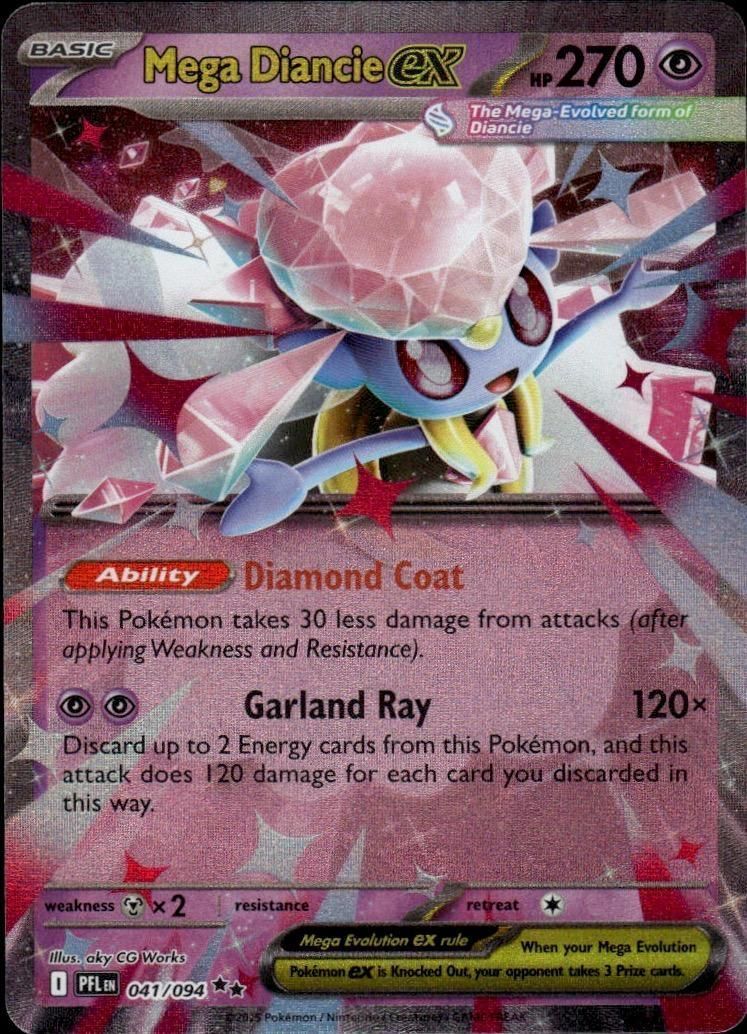 Mega Diancie ex Holo Double Rare ME02: Phantasmal Flames 041/094 NM