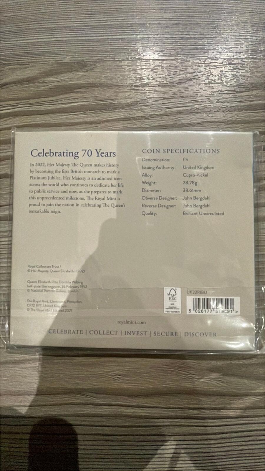 The Royal Mint 2022 Platinum Jubilee £5 Coin
