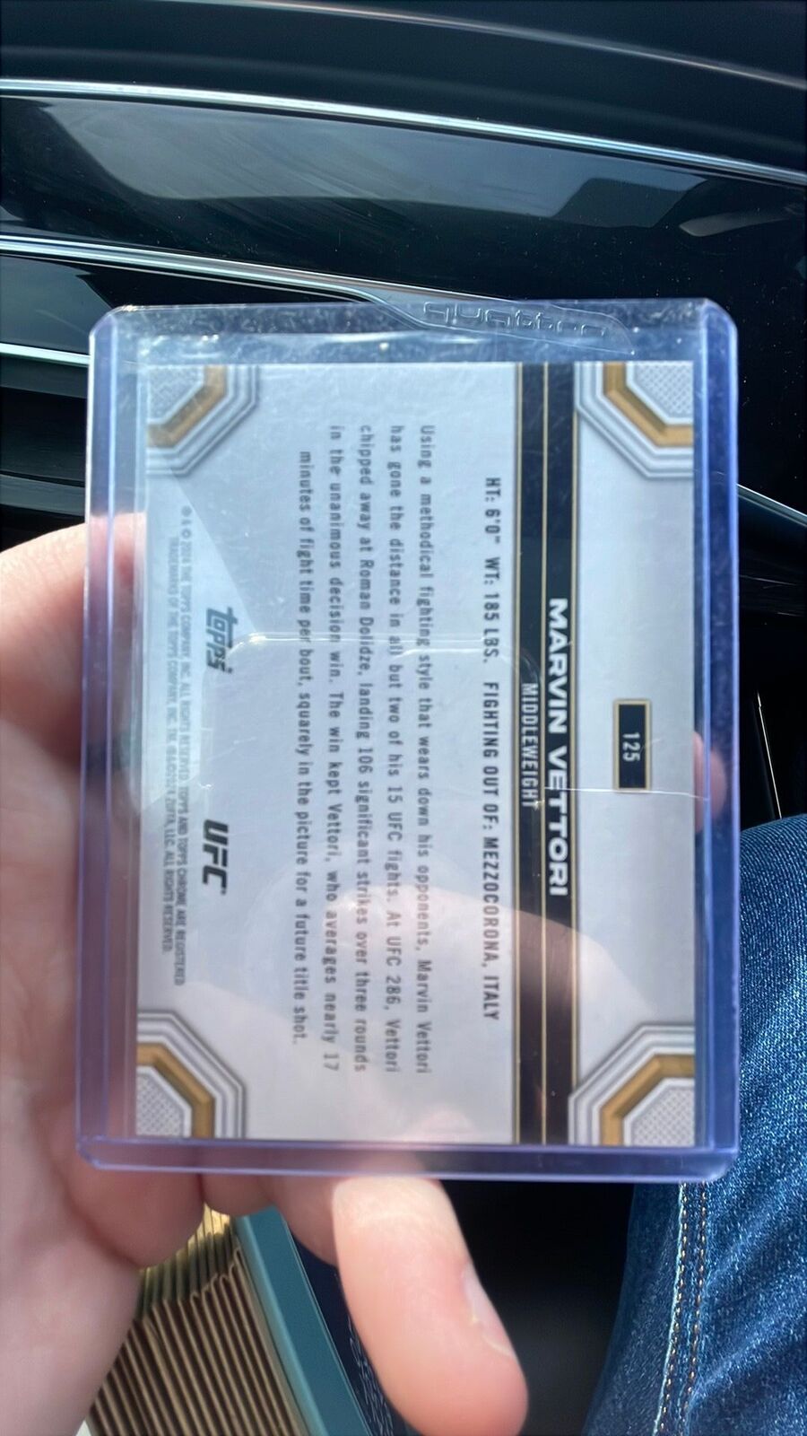 Topps 2021 Chrome UFC Marvin Vettori Serial Numbered Card 56/75