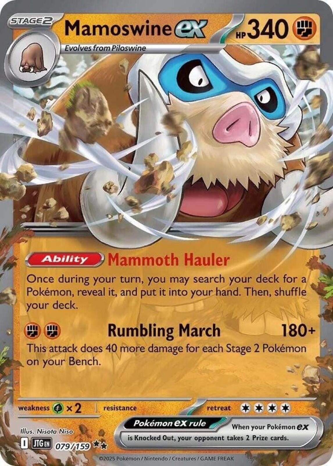 Mamoswine ex Holo Double Rare SV09: Journey Together 079/159 NM