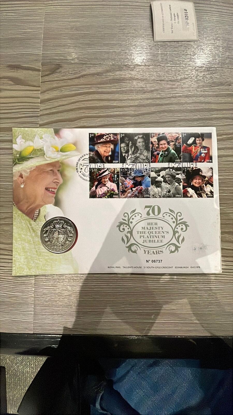 Royal Mint Her Majesty The Queen's Platinum Jubilee 2022 Coin and Stamp Set