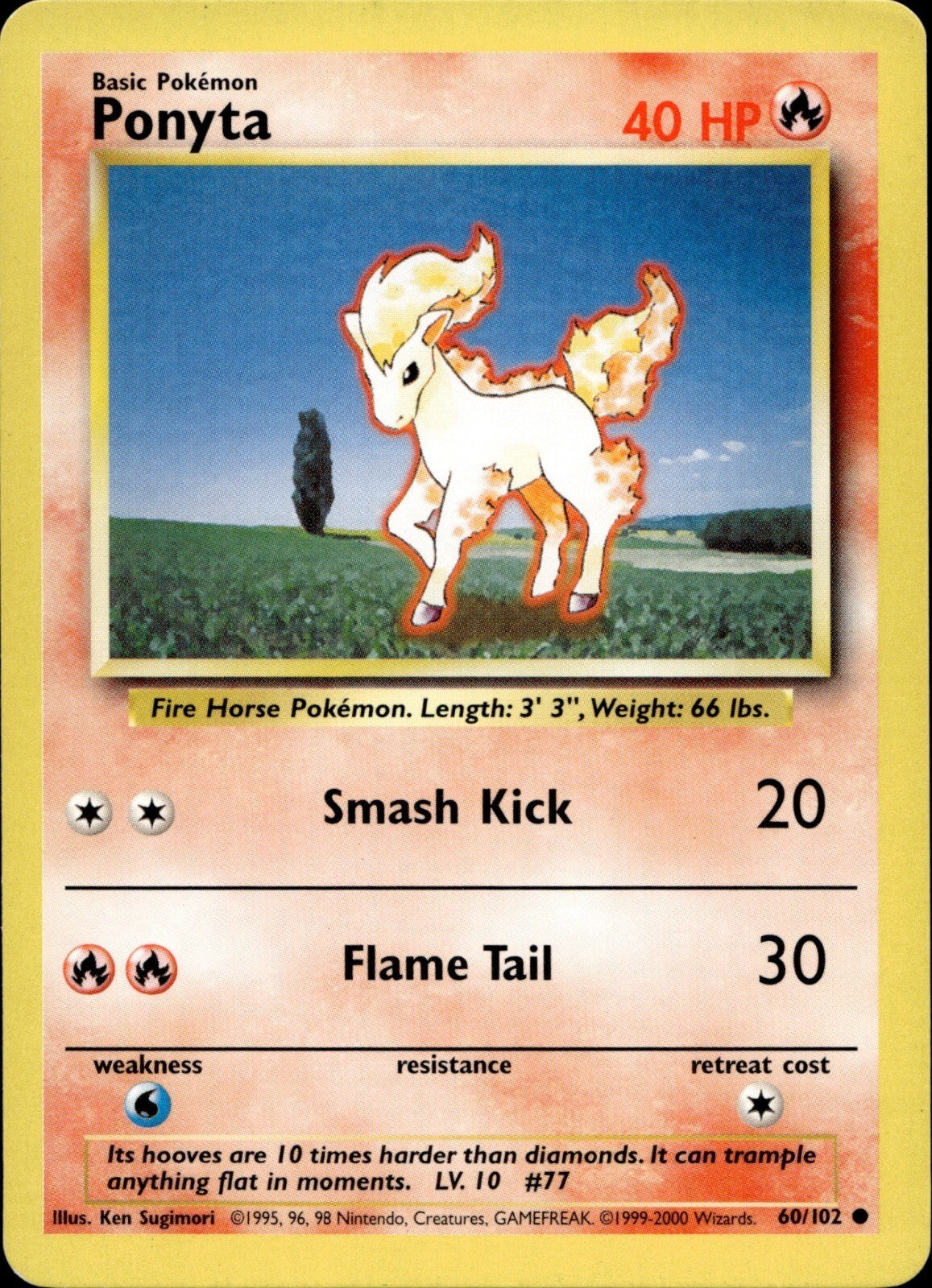 Ponyta Common Base Set 060/102 NM