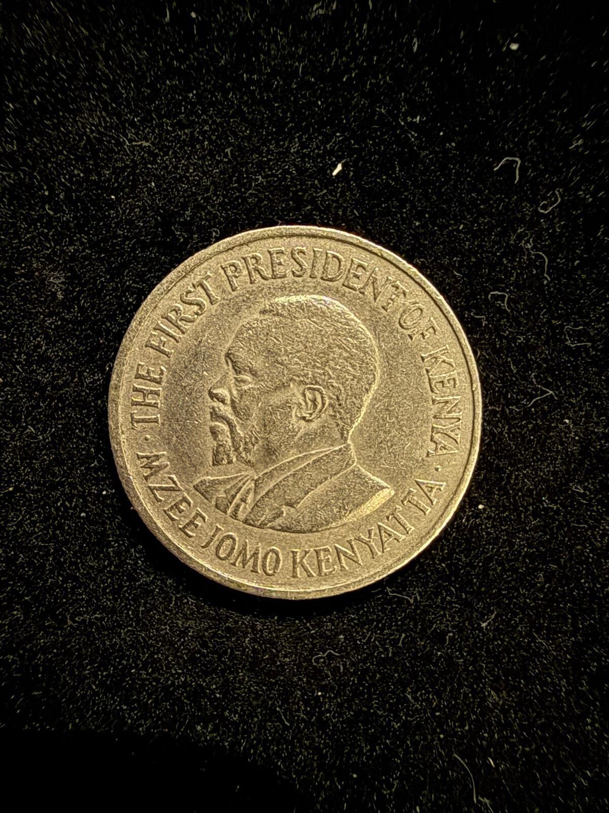 Kenya 1969 Fifty Cents Coin Featuring First President Jomo Kenyatta