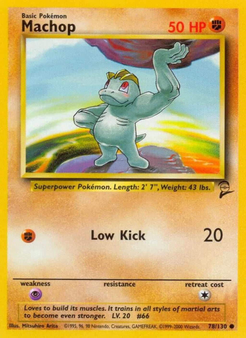 Machop Common Base Set 2 078/130 - Superb Condition