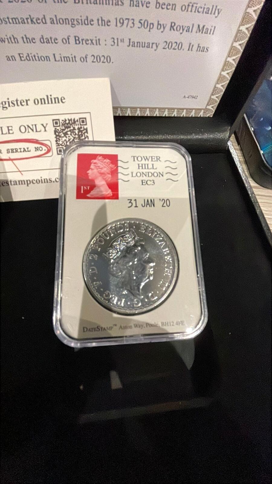 UK 2020 1oz Silver Britannia and 1973 EEC 50p Coin Set