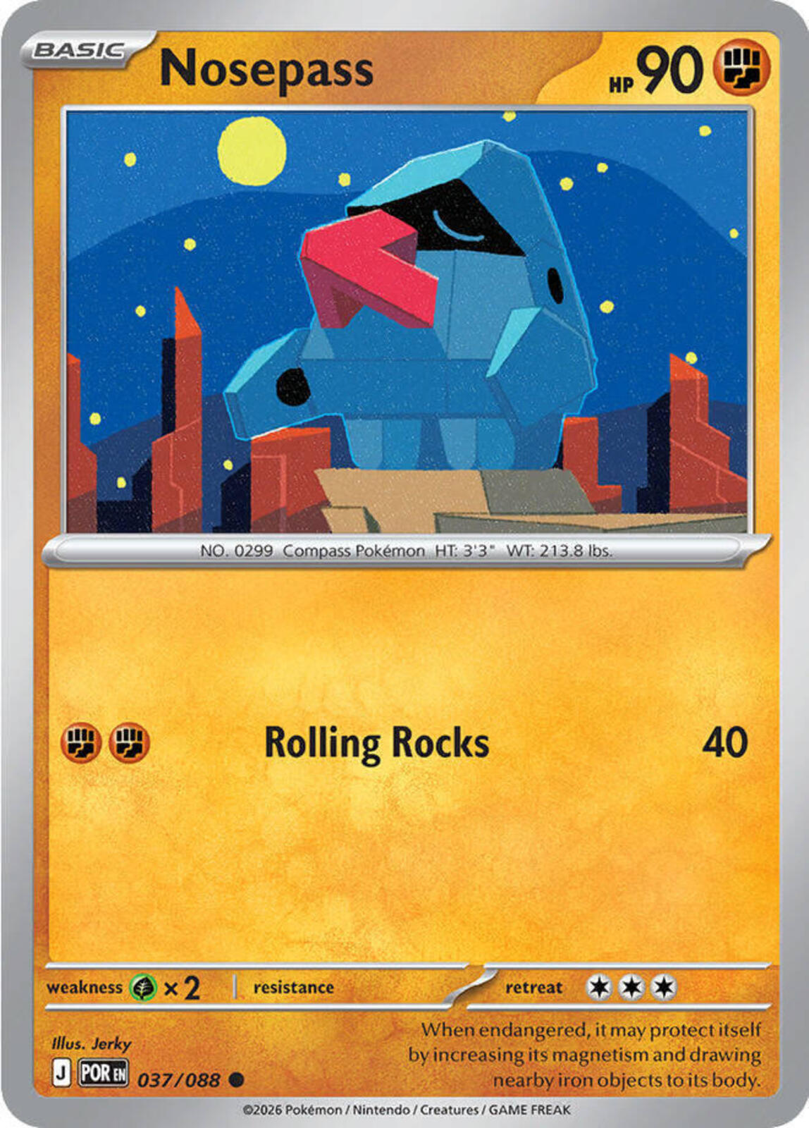 Nosepass Reverse Holo Common ME03: Perfect Order 037/088 NM