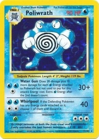 Poliwrath Holo Rare Base Set 013/102 MP