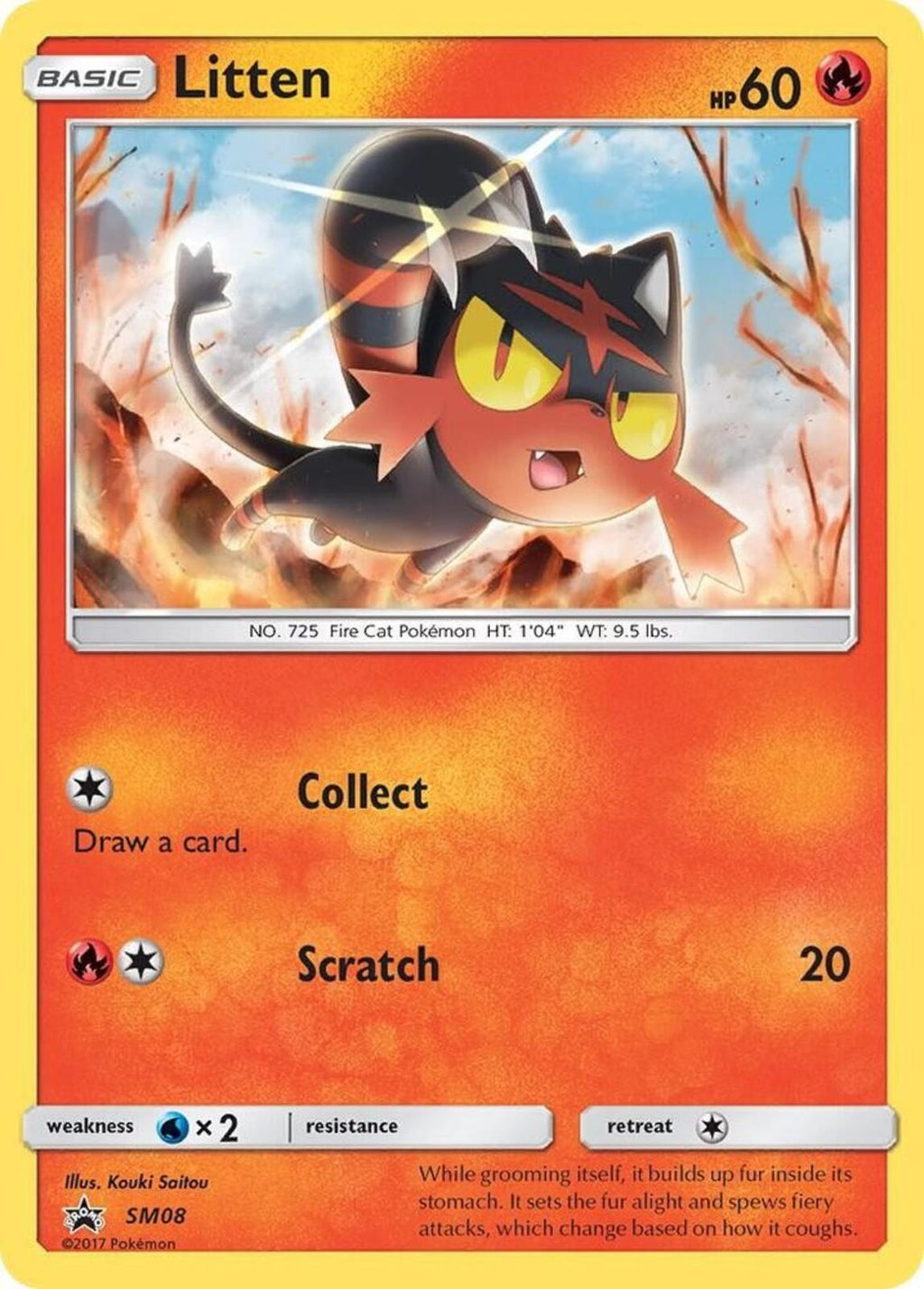 Litten Holo Promo SM Promos SM08 NM