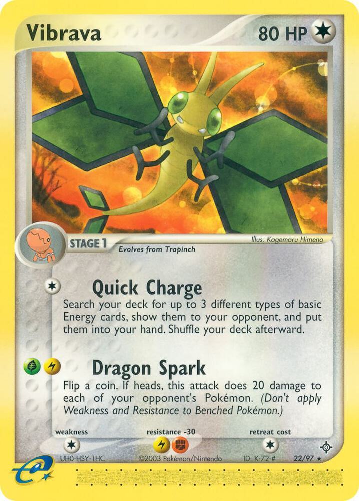 Vibrava Reverse Holo Rare Dragon 22/97 MP