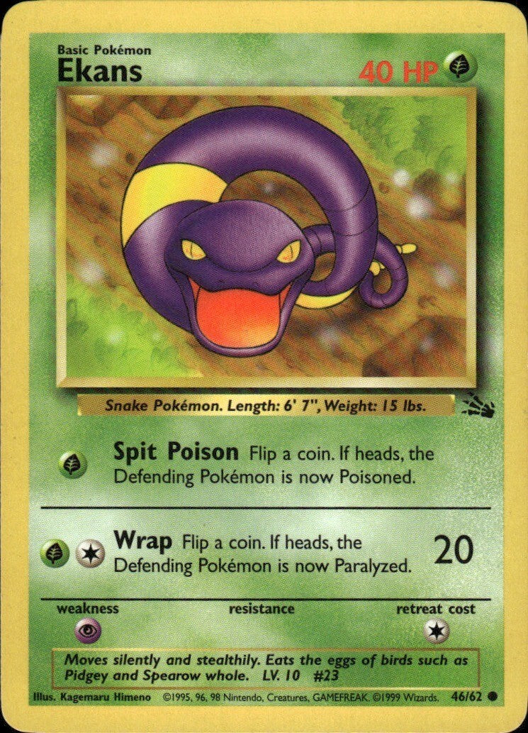 Ekans Unlimited Common Fossil 46/62 NM