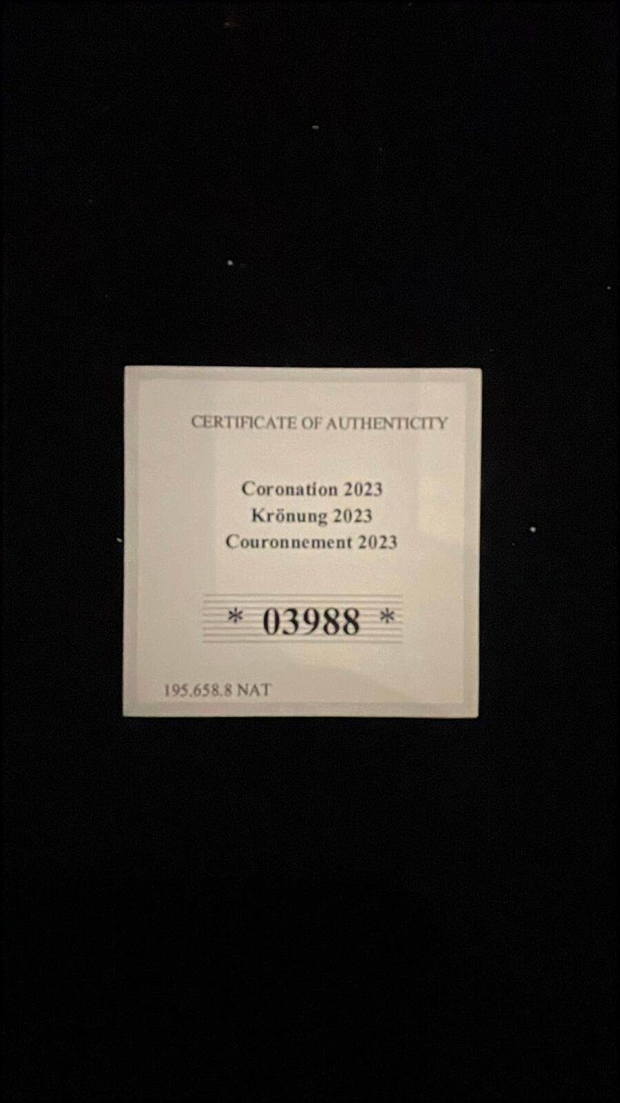 King Charles III 2023 Coronation Proof Coin 110 g Gold-Plated Copper