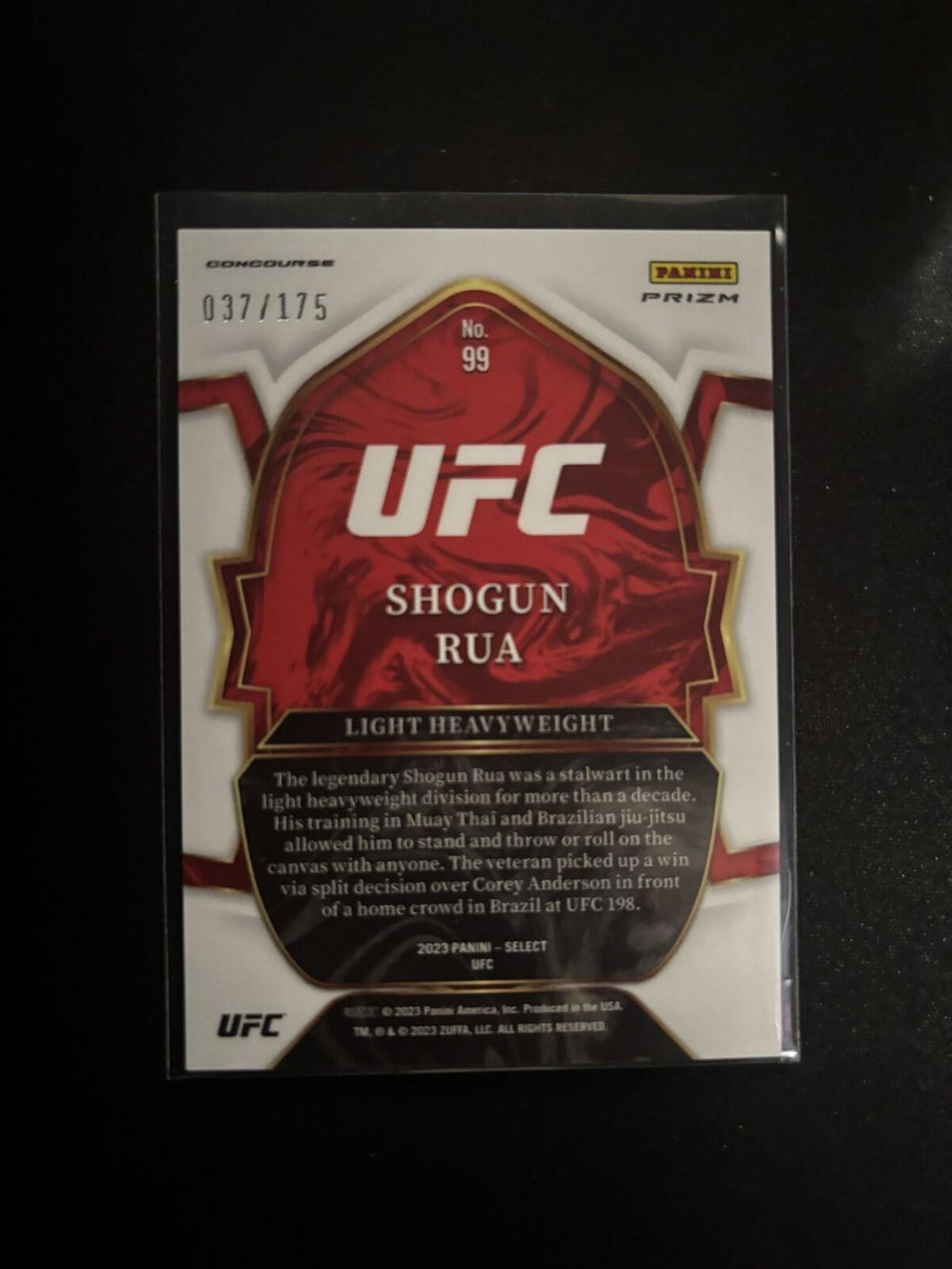Shogun Rua Red Prizms Panini Select UFC - Red Prizms 99 NM - 037/175