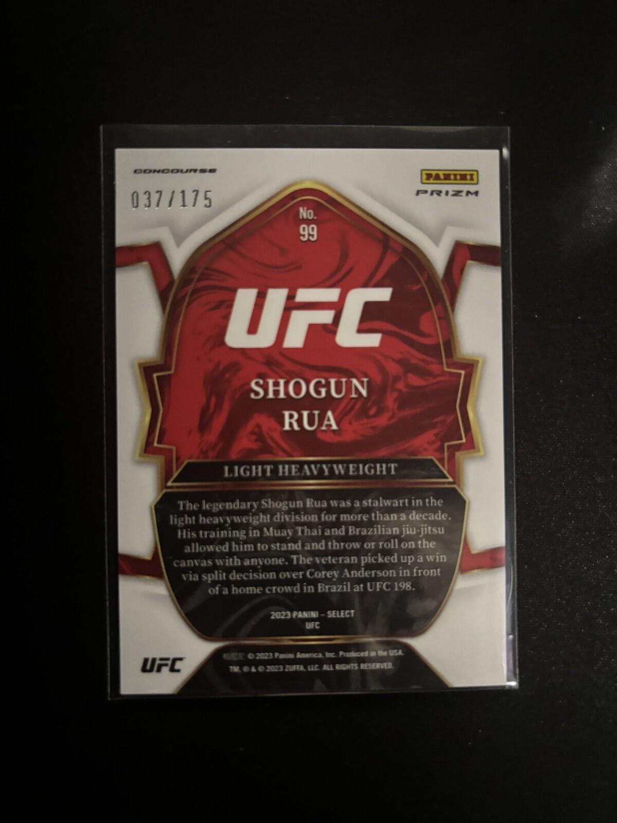 Shogun Rua Red Prizms Panini Select UFC - Red Prizms 99 NM - 037/175