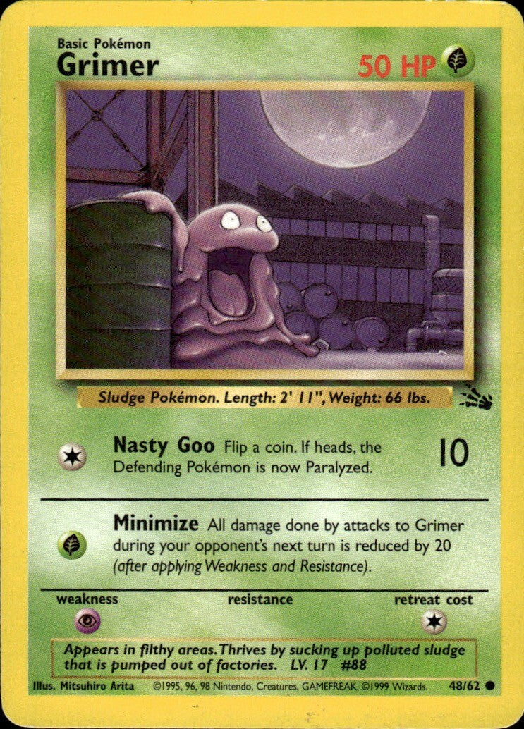 Grimer Unlimited Common Fossil 48/62 NM