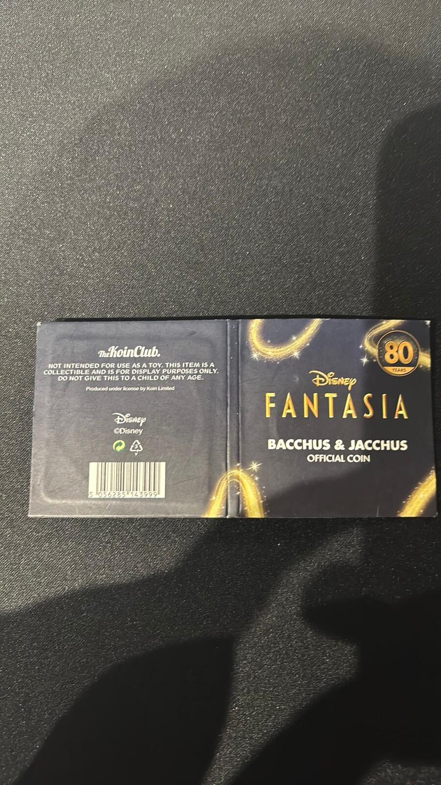 Disney Fantasia Bacchus & Jacchus Official Coin 80 Years