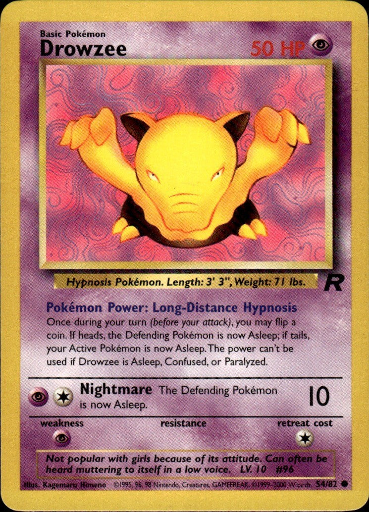 Drowzee Unlimited Common Team Rocket 54/82 NM