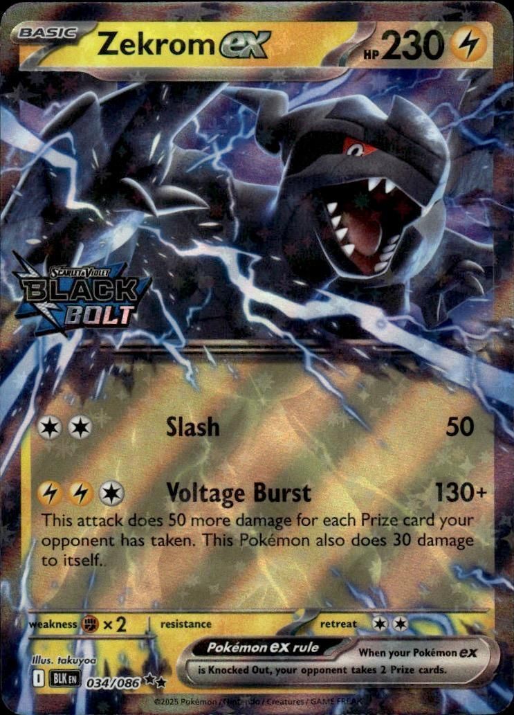 Zekrom ex (Black Bolt Stamped) Holo Double Rare Cards & Products 034/086 NM