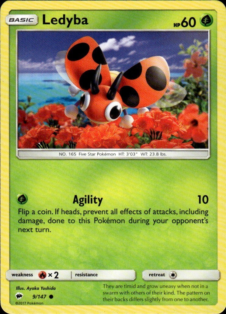 Ledyba Common SM - Burning Shadows 9/147 NM