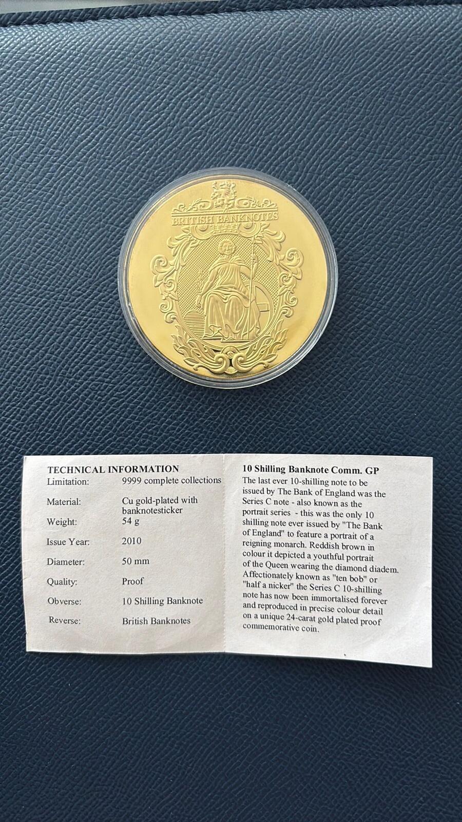 2010 Proof 10 Shilling Banknote Commemorative Coin