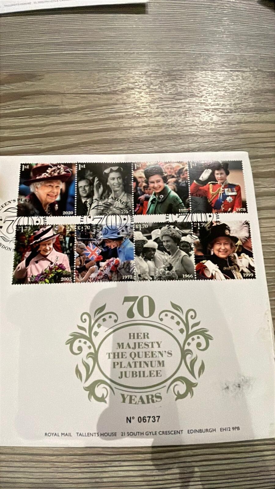 Royal Mint Her Majesty The Queen's Platinum Jubilee Coin and Stamp Set 2022