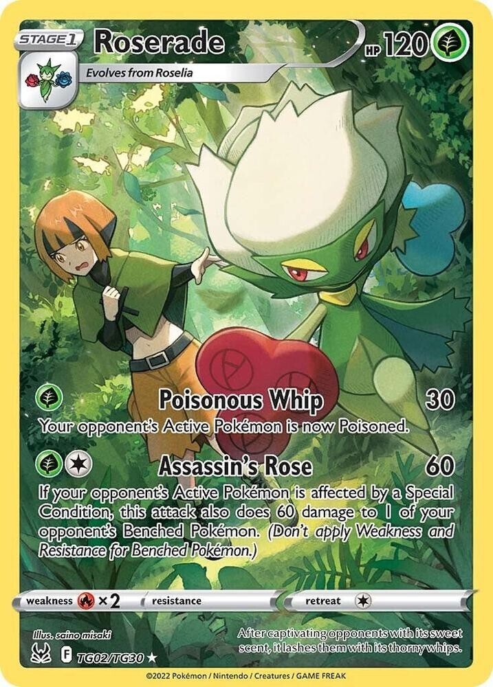 Roserade Holo Ultra Rare SWSH11: LO Trainer Gallery TG02/TG30 - PACK FRESH