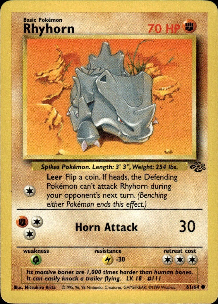 Rhyhorn Unlimited Common Jungle 61/64 NM