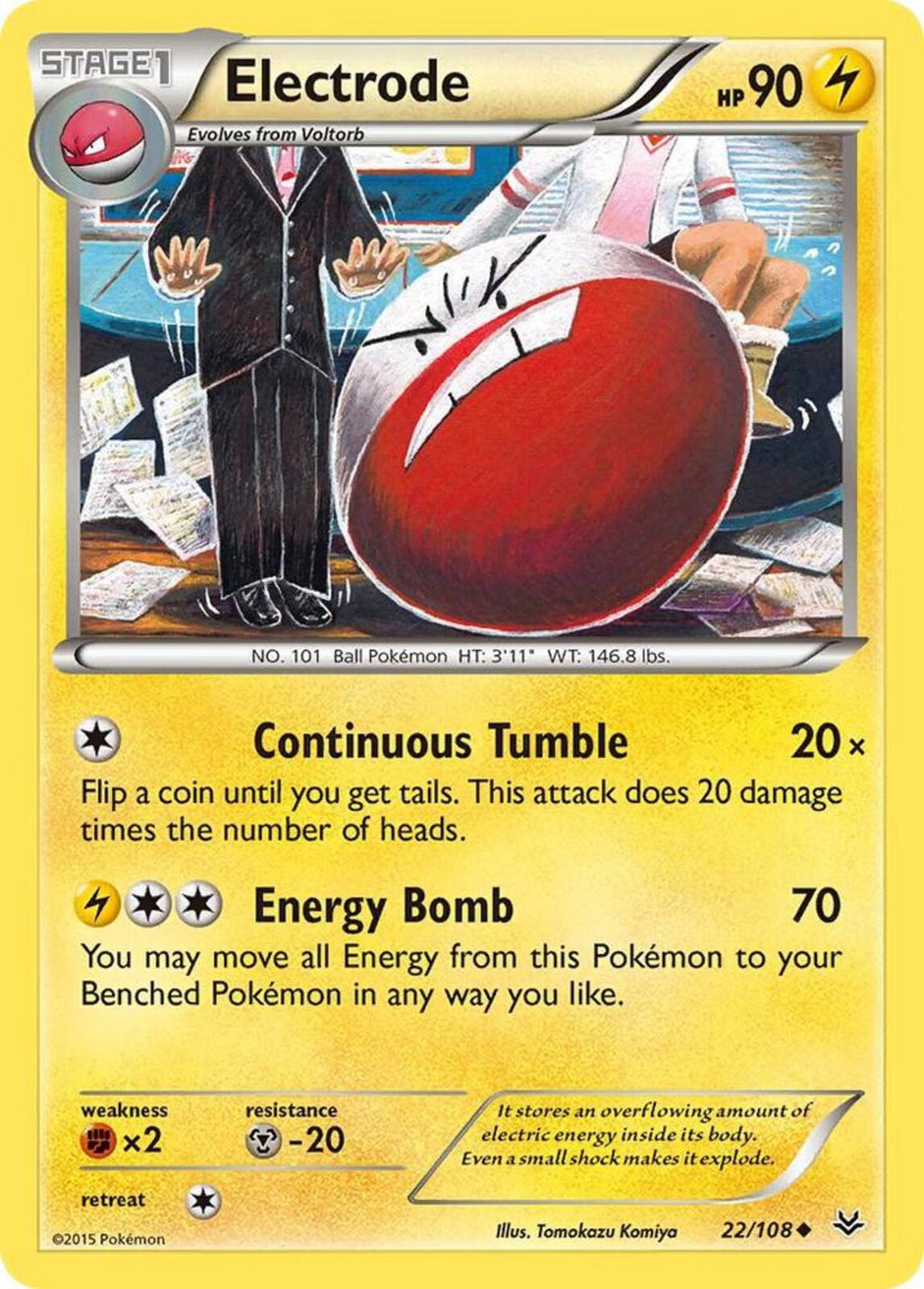 Electrode Reverse Holo Uncommon XY - Roaring Skies 22/108 NM