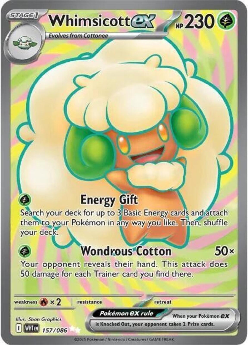 Whimsicott ex Holo Ultra Rare SV: White Flare 157/086 NM