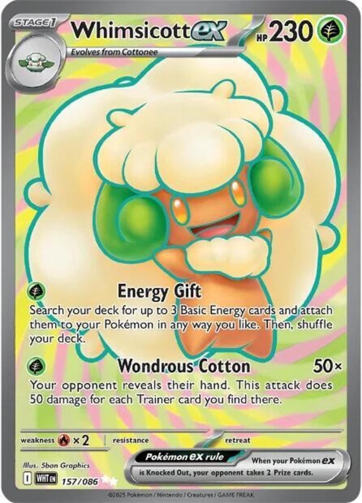 Whimsicott ex Holo Ultra Rare SV: White Flare 157/086 NM