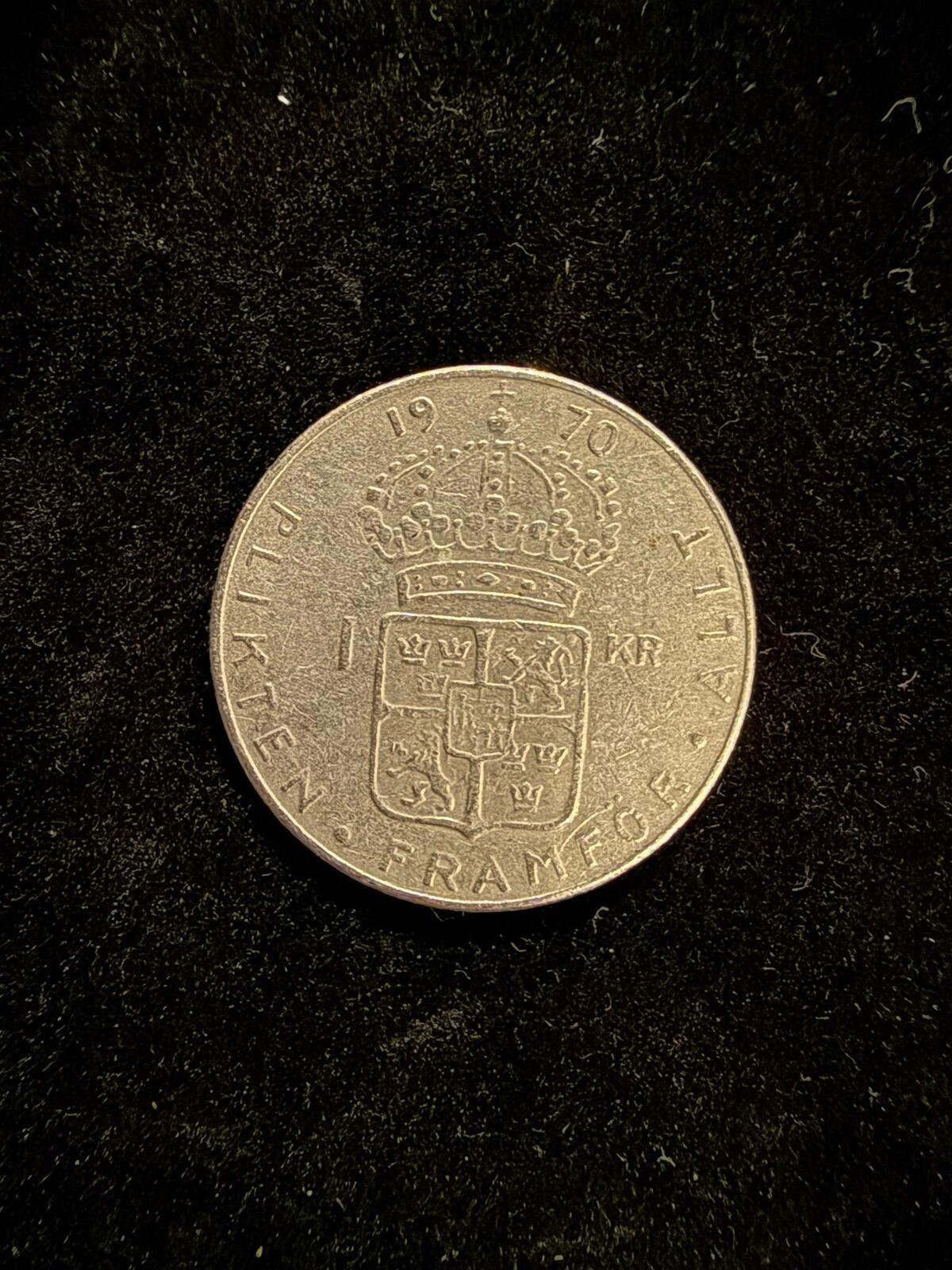 1970 Swedish 1 Krona Coin