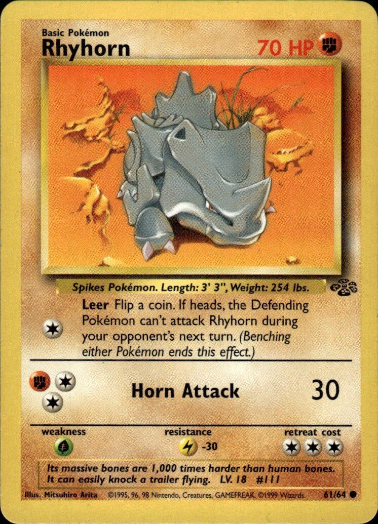 Rhyhorn Unlimited Common Jungle 61/64 NM