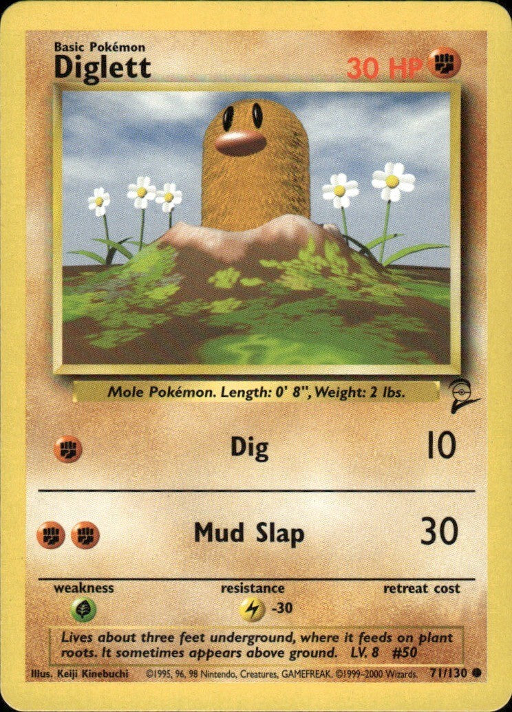 Diglett Common Base Set 2 071/130 NM