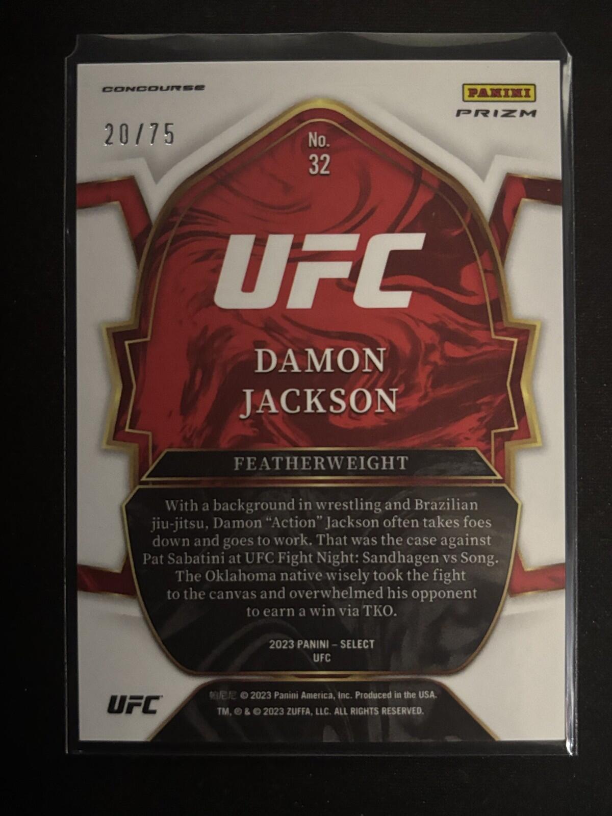 Damon Jackson Neon Green Prizms Panini Select UFC - Neon Green Prizms 32 NM - 20