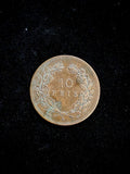 1892 Portuguese 10 Reis Copper Coin