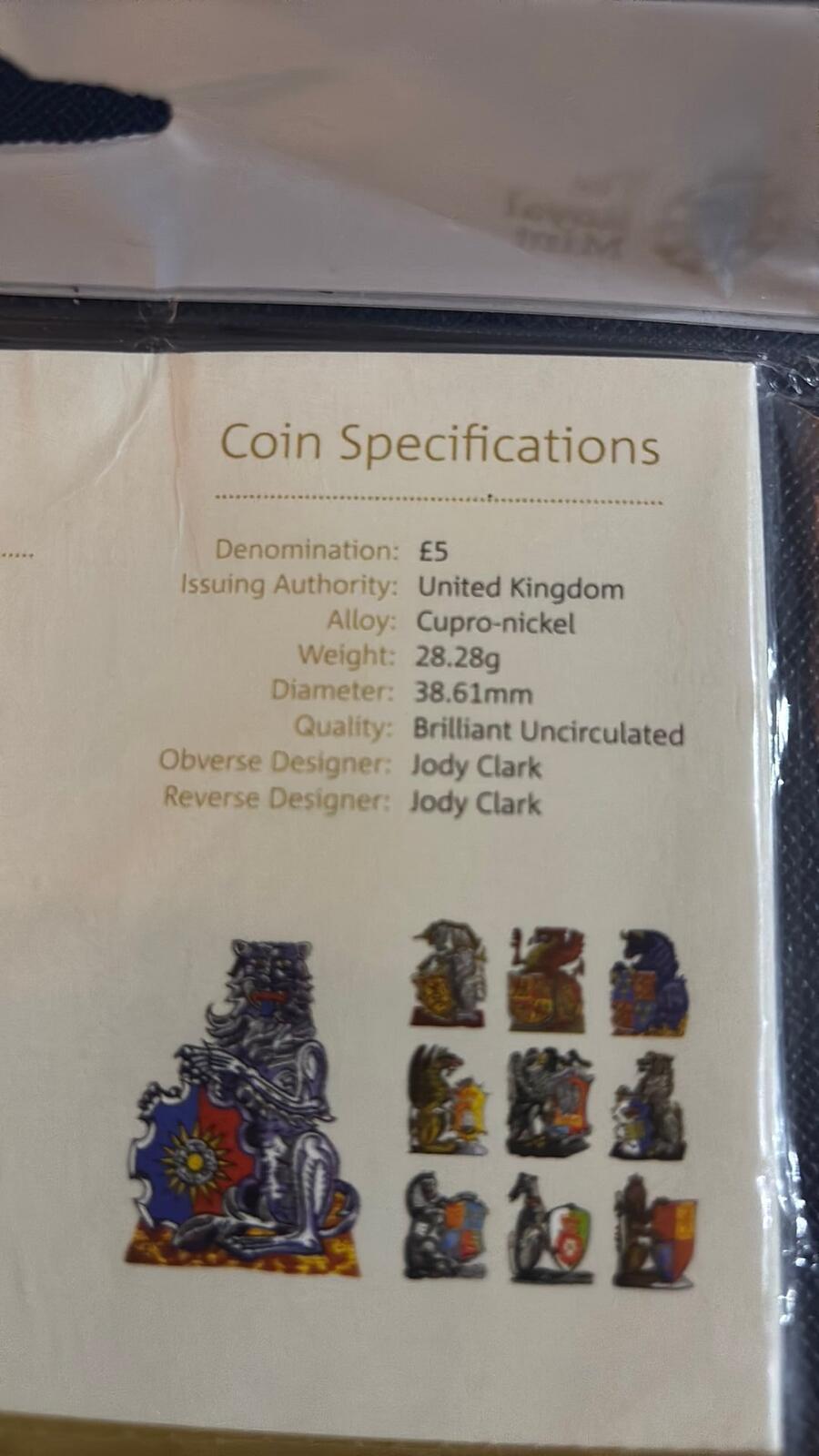The Royal Mint The Queen's Beasts White Lion of Mortimer 2020 £5 Coin