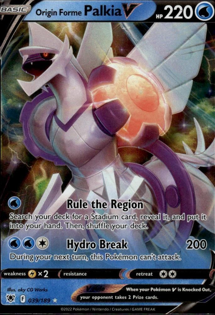 Origin Forme Palkia V Holo Ultra Rare SWSH10: Astral Radiance 039/189 NM