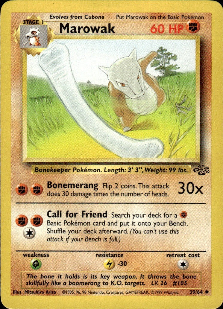 Marowak Unlimited Uncommon Jungle 39/64 NM