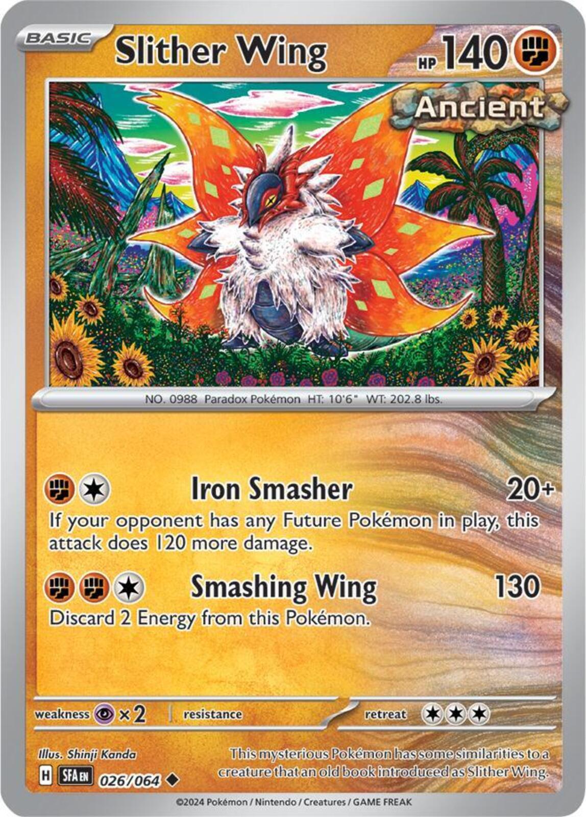 Slither Wing Reverse Holo Uncommon SV: Shrouded Fable 026/064 NM