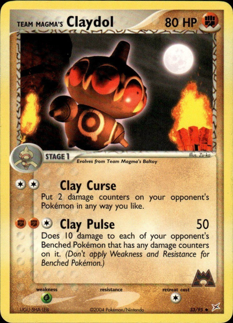 Team Magma's Claydol Uncommon Team Magma vs Team Aqua 33/95 NM