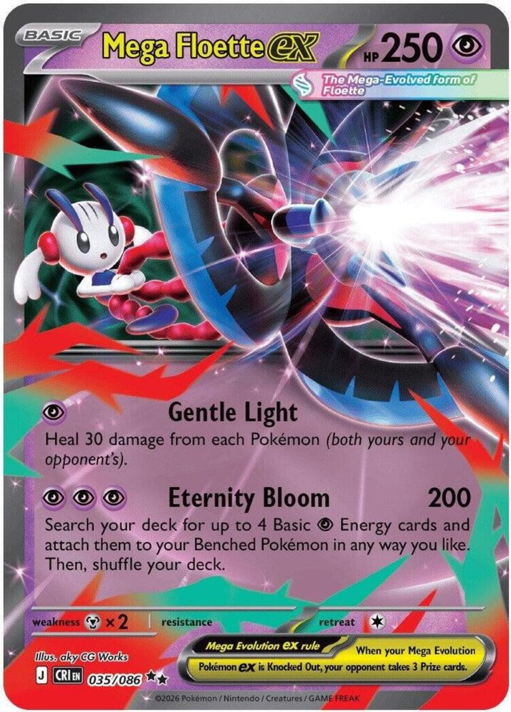 Mega Floette ex - Holo Double Rare ME04: Chaos Rising 035/086 NM