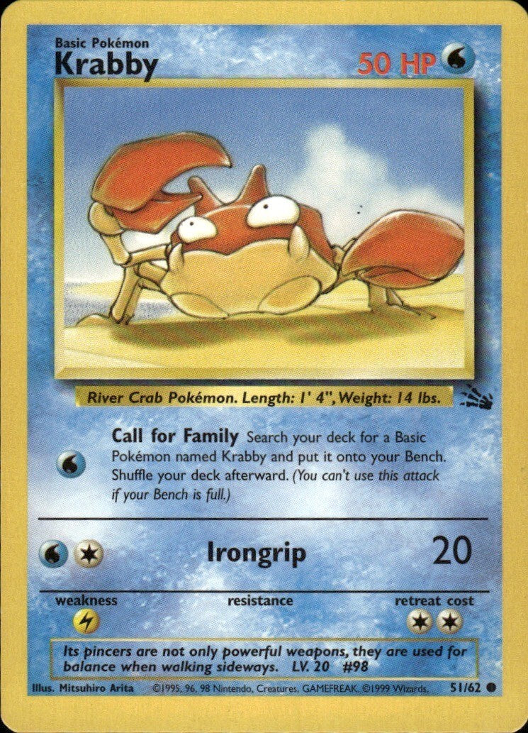 Krabby Unlimited Common Fossil 51/62 NM