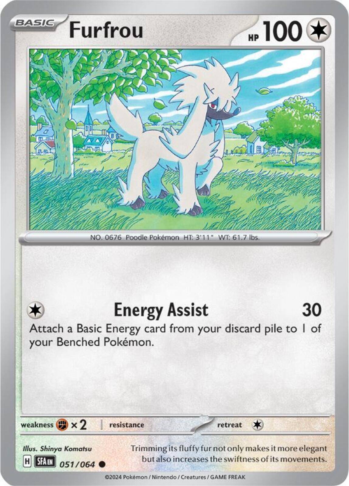 Furfrou Reverse Holo Common SV: Shrouded Fable 051/064 NM