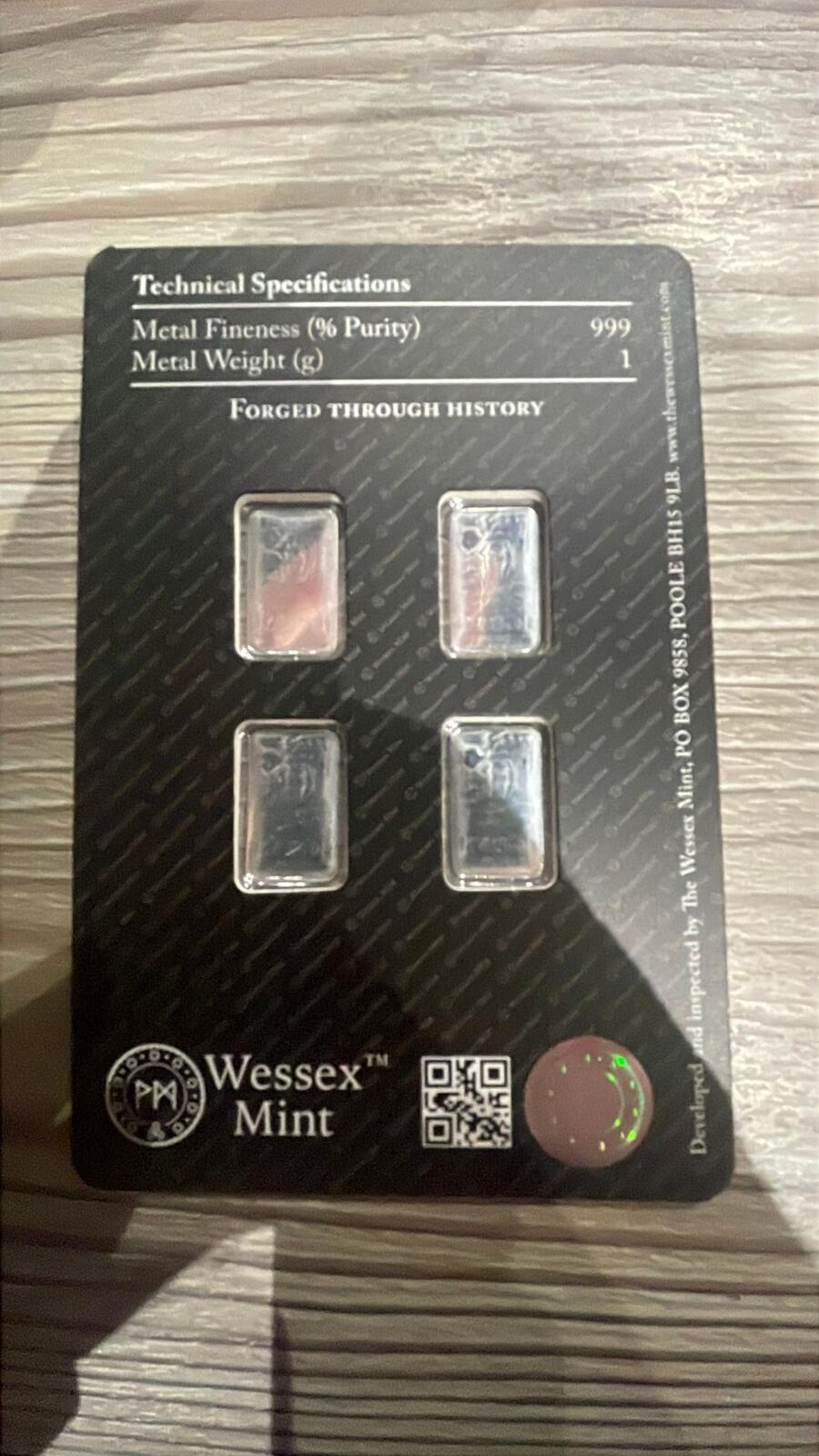 Wessex Mint Britannia 4 x 1g 0.999 Fine Silver Bars
