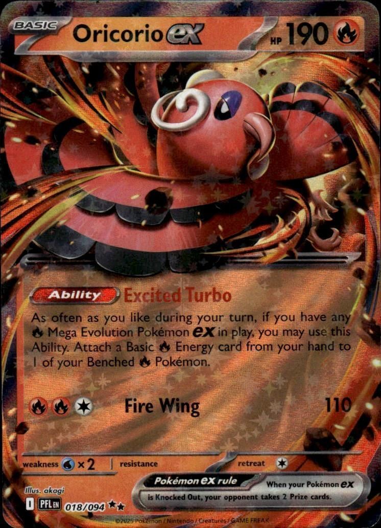 Oricorio ex Holo Double Rare ME02: Phantasmal Flames 018/094 NM
