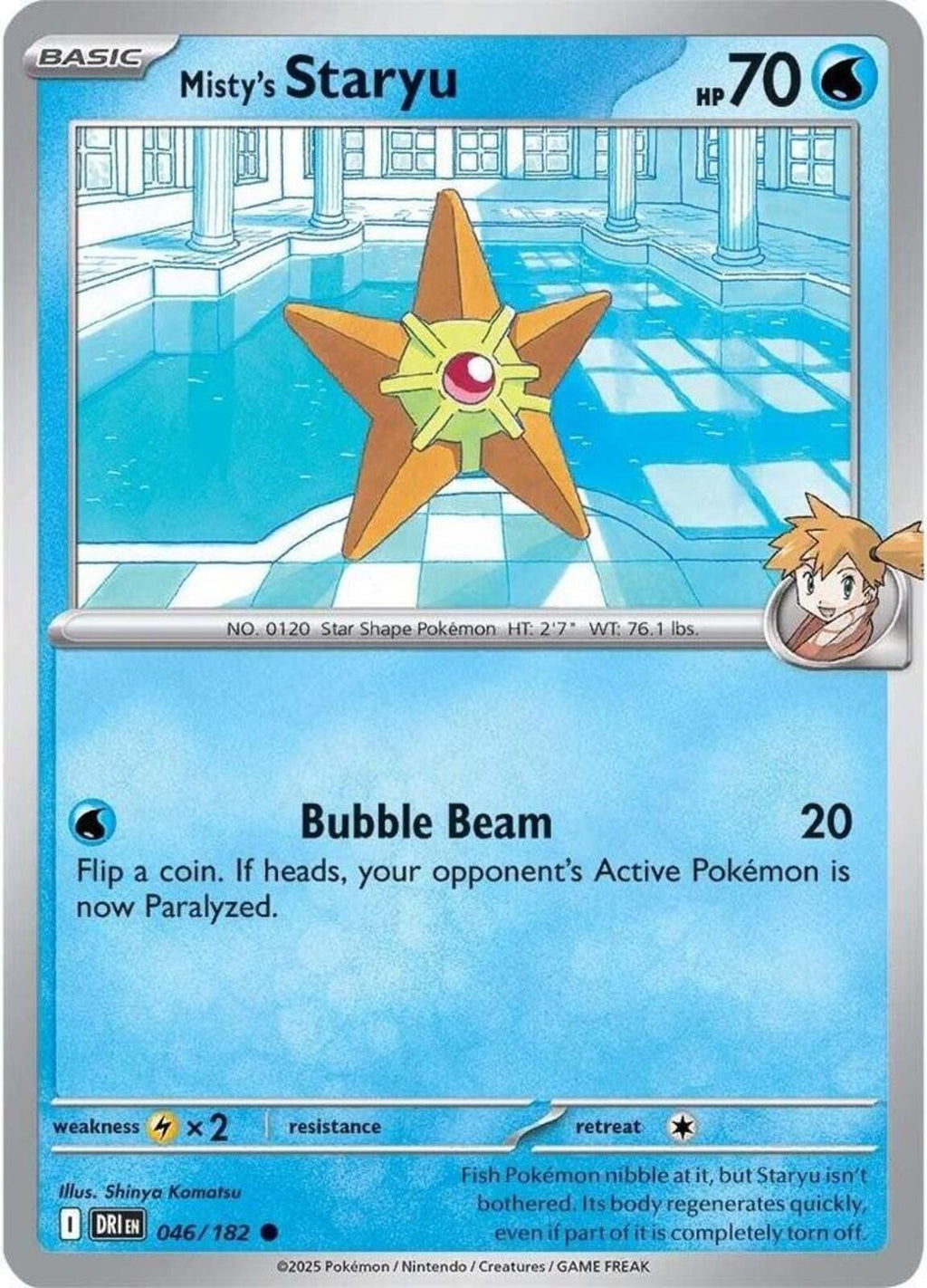 Misty's Staryu Reverse Holo Common SV10: Destined Rivals 046/182 NM