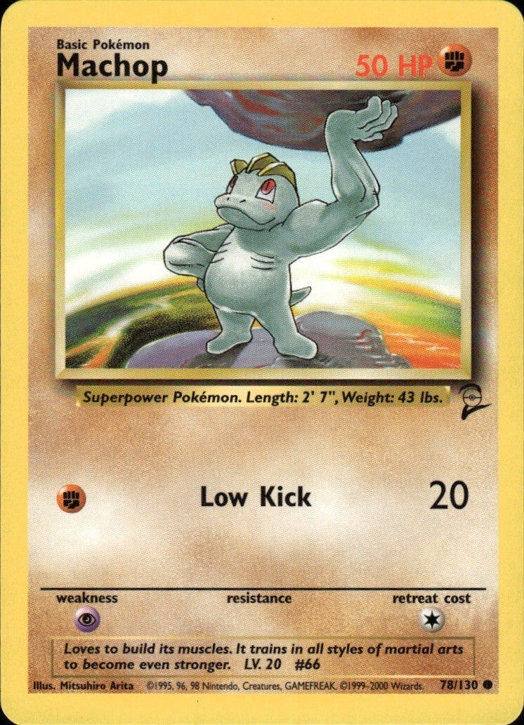 Machop Common Base Set 2 078/130 NM