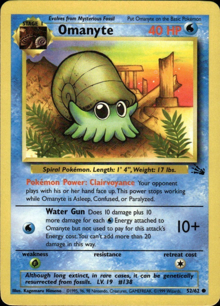 Omanyte Unlimited Common Fossil 52/62 NM