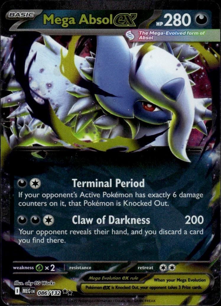 Mega Absol ex - Holo Double Rare ME01: Mega Evolution 086/132 NM