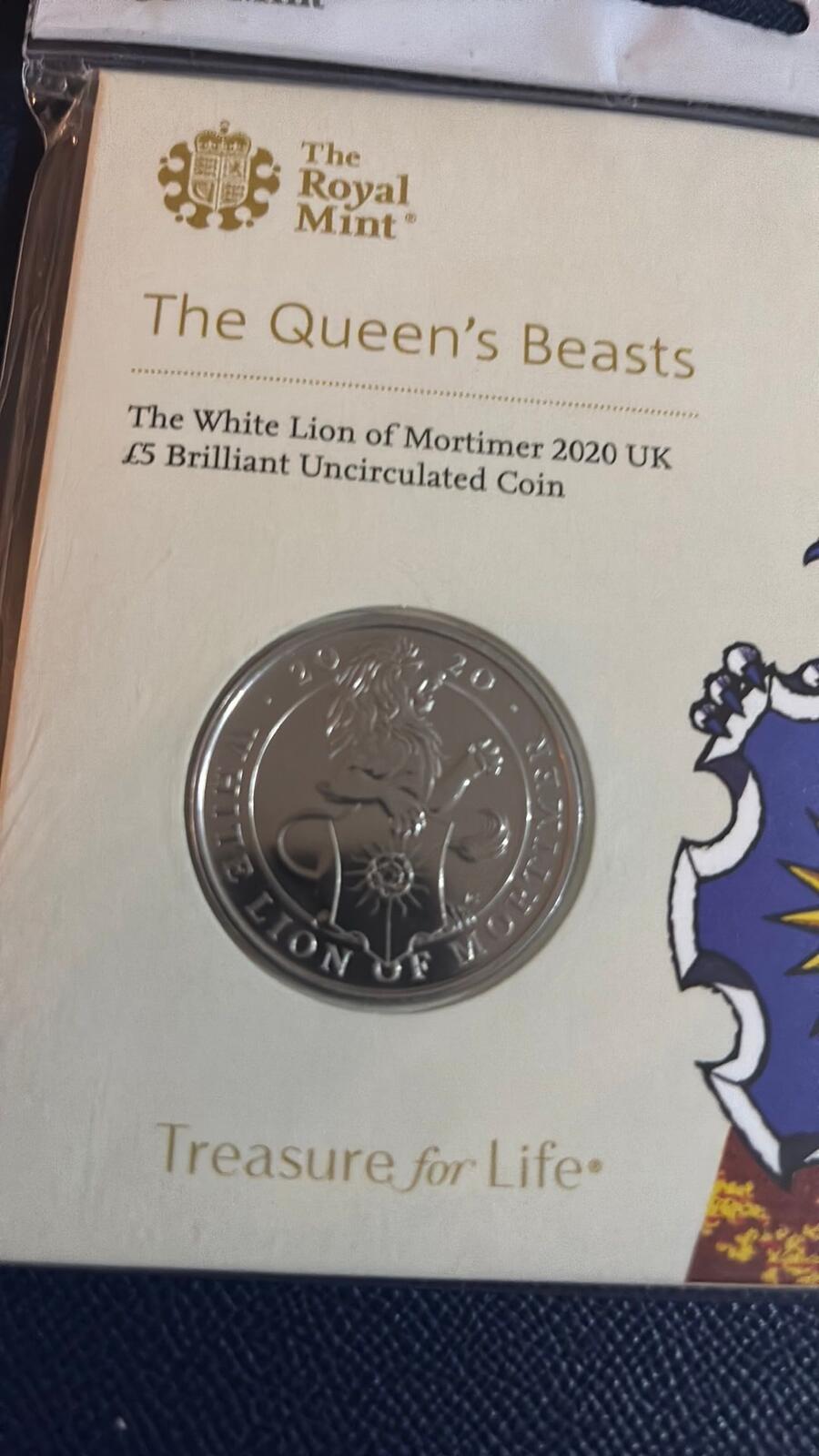 The Royal Mint The Queen's Beasts White Lion of Mortimer 2020 £5 Coin